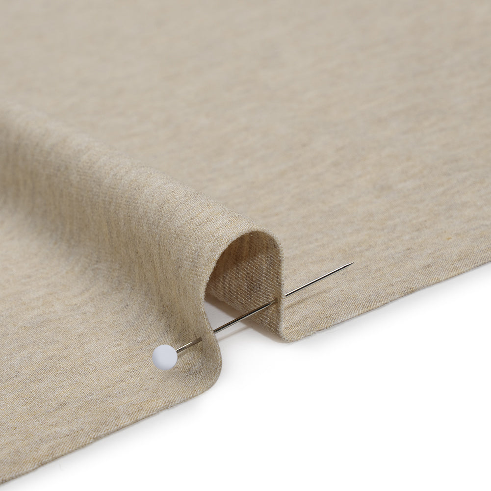 Stretch Rayon Jersey - Oatmeal Heathered - Deadstock - Detail