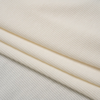 Stretch Rayon 2x2 Rib Knit - Natural - Deadstock