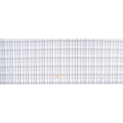 Cotton Jacquard Shirting - Charcoal, Pale Blue and White Wavy Lines Plaid - Deadstock
