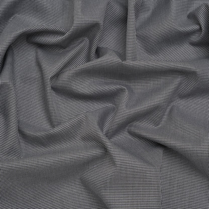 Cotton Twill Shirting - Black and White Tiny Houndstooth - Deadstock