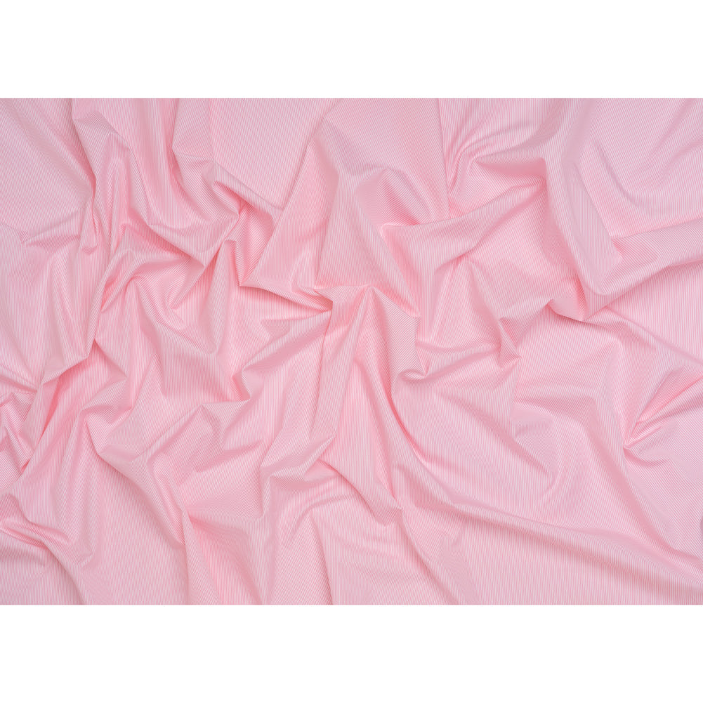 Cotton Poplin Shirting - Bubblegum Pink and White Narrow Candy Stripes - Deadstock - Full