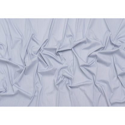 Stretch Cotton Blend Shirting Made in Italy - Charcoal Navy and White Pinstripes - Designer Deadstock