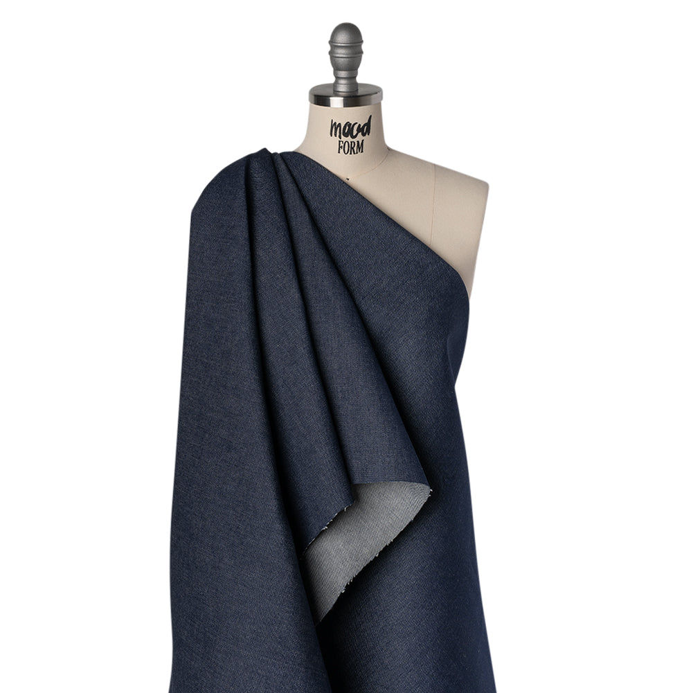 Structured Heavy Cotton Denim - Blue - Deadstock Drape