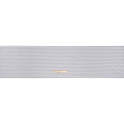 Stretch Cotton French Terry - Heathered Gray and White Stripes - Deadstock