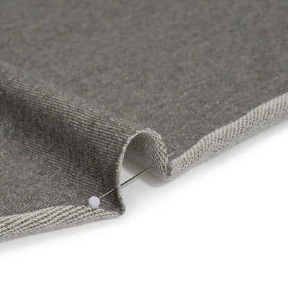 Metallic Cotton Blend French Terry - Heathered Gray and Metallic Gold - Deadstock