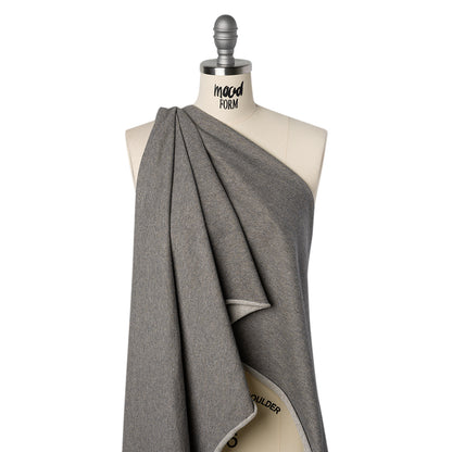 Metallic Cotton Blend French Terry - Heathered Gray and Metallic Gold - Deadstock