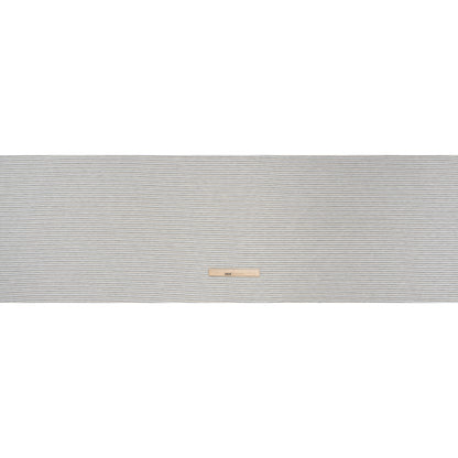 Polyester French Terry - Heathered Gray, Cream and White Stripes - Deadstock