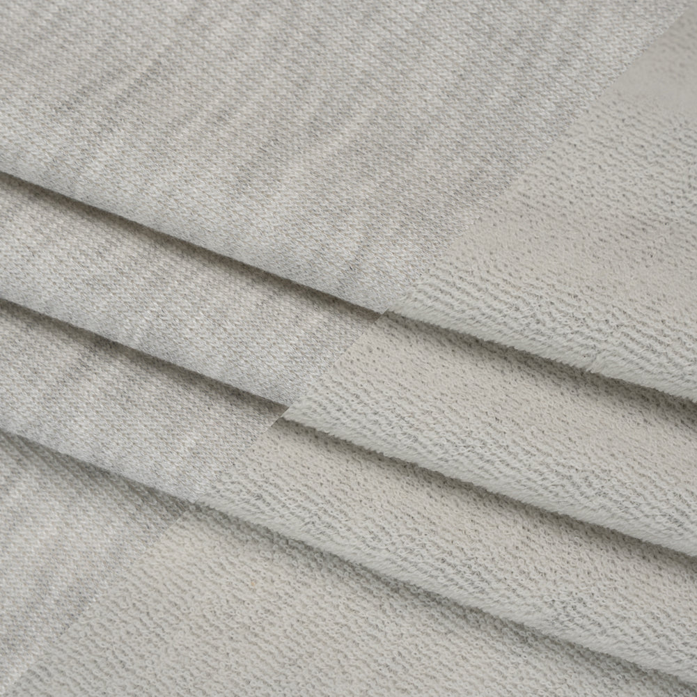 Rayon and Polyester French Terry - Heathered Gray - Deadstock - Folded