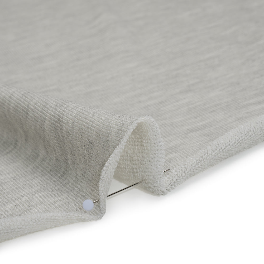 Rayon and Polyester French Terry - Heathered Gray - Deadstock - Detail
