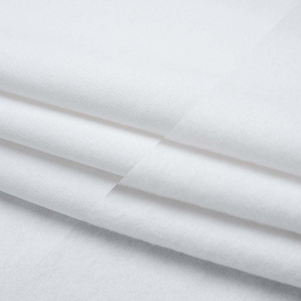Cotton Sweatshirt Fleece - White - Deadstock - Folded