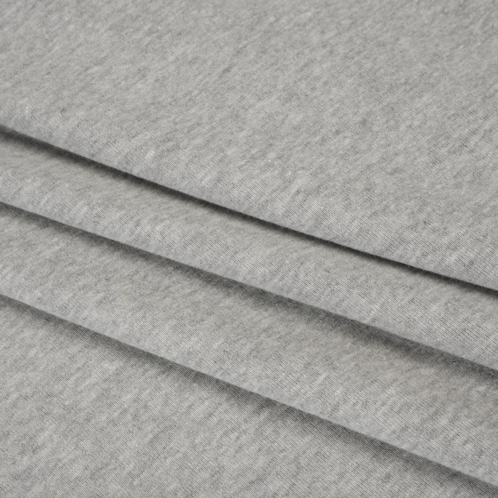Rayon and Polyester 1x1 Rib Knit - Heathered Gray - Deadstock - Folded