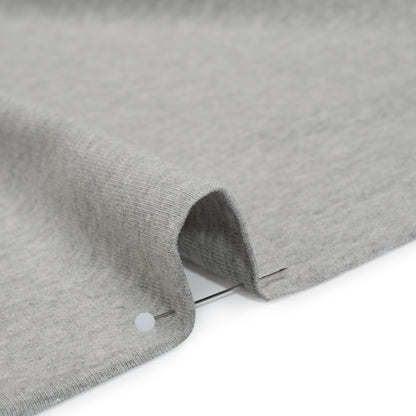 Rayon and Polyester 1x1 Rib Knit - Heathered Gray - Deadstock