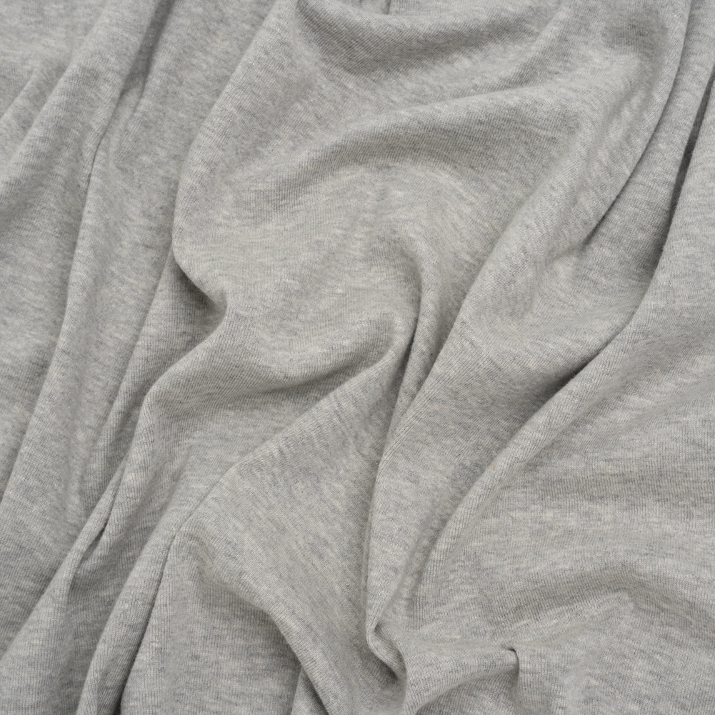 Rayon and Polyester 1x1 Rib Knit - Heathered Gray - Deadstock