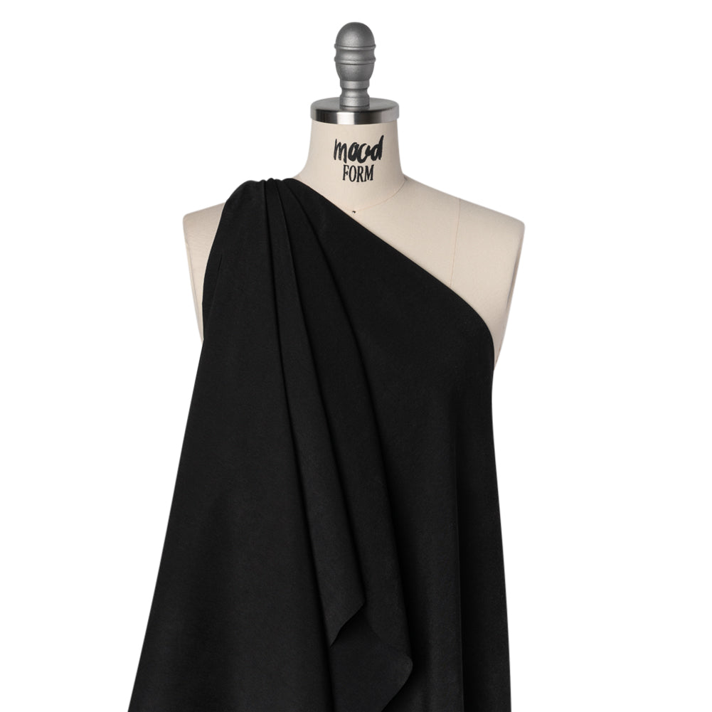 Polyester Peachskin - Black - Deadstock - Drape
