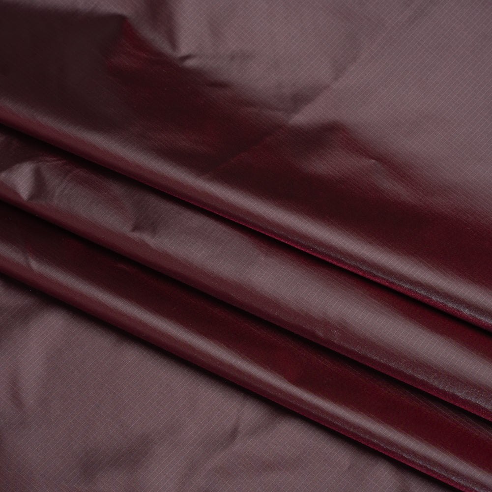 Lightweight Nylon Ripstop - Bordeaux - Deadstock - Folded