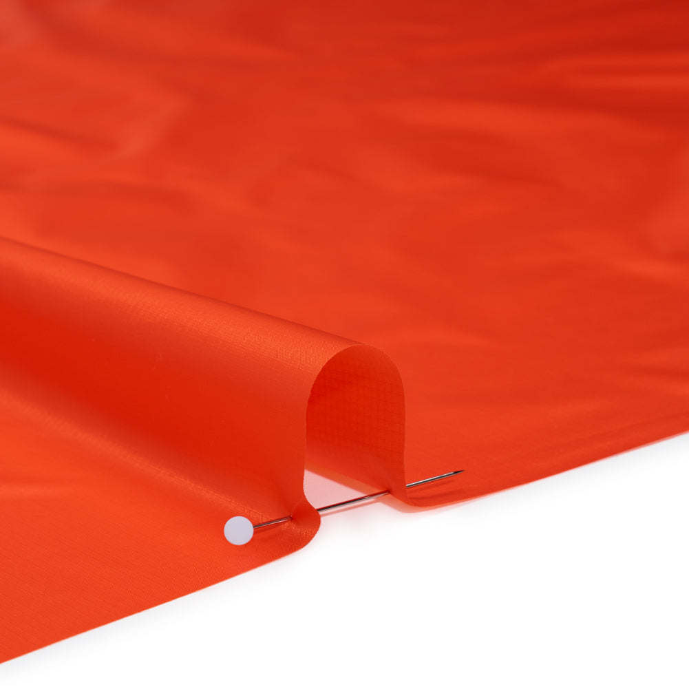 Lightweight Nylon Ripstop - Orange - Deadstock - Detail