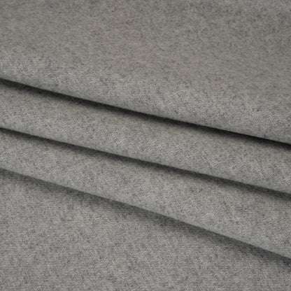 Recycled Brushed Wool Blend Twill Coating - Heathered Steel Gray - Made in Italy - Maeve Collection Folded