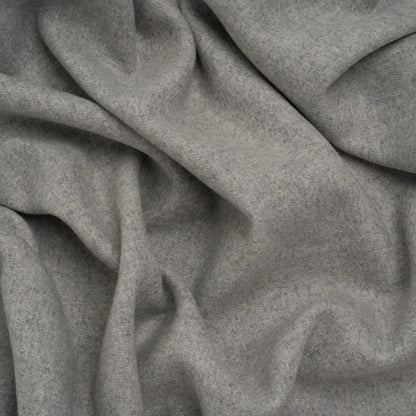 Recycled Brushed Wool Blend Twill Coating - Heathered Steel Gray - Made in Italy - Maeve Collection