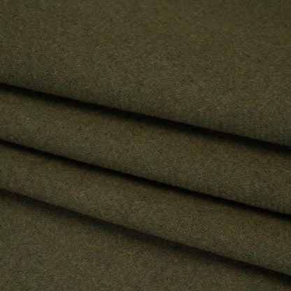 Recycled Brushed Wool Blend Twill Coating - Army Green - Made in Italy - Maeve Collection Folded