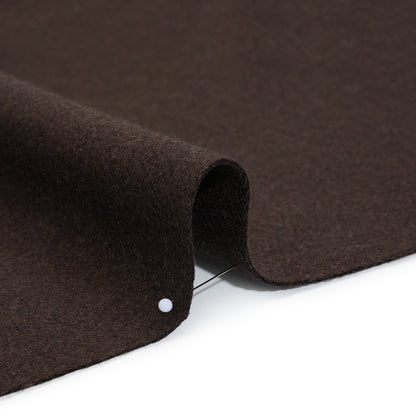 Recycled Brushed Wool Blend Twill Coating - Dark Brown - Made in Italy - Maeve Collection Detail