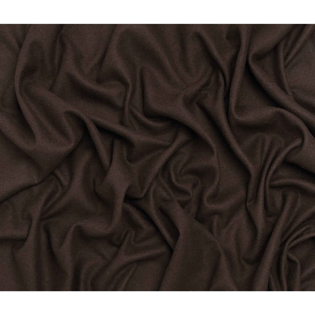 Recycled Brushed Wool Blend Twill Coating - Dark Brown - Made in Italy - Maeve Collection - Full