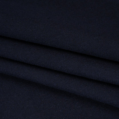 Recycled Brushed Wool Blend Twill Coating - Midnight Blue - Made in Italy - Maeve Collection Folded