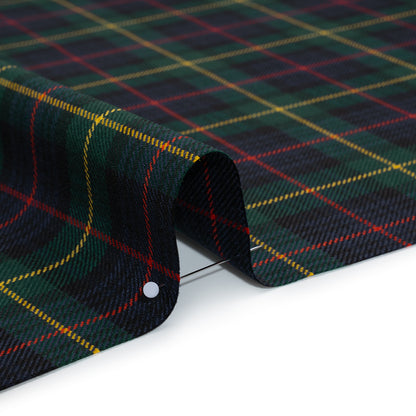 Virgin Wool Twill Made in Italy - Blue, Green, Red and Yellow Plaid Detail