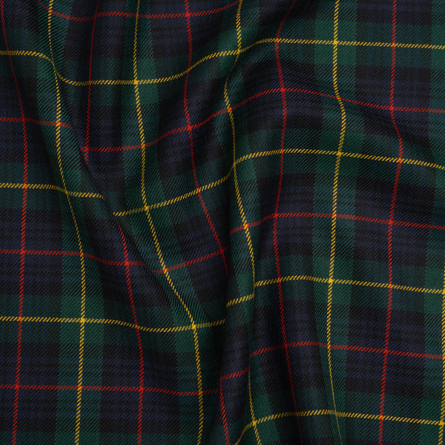 Virgin Wool Twill Made in Italy - Blue, Green, Red and Yellow Plaid