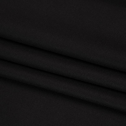 Virgin Merino Wool Twill Suiting Made in Italy - Black