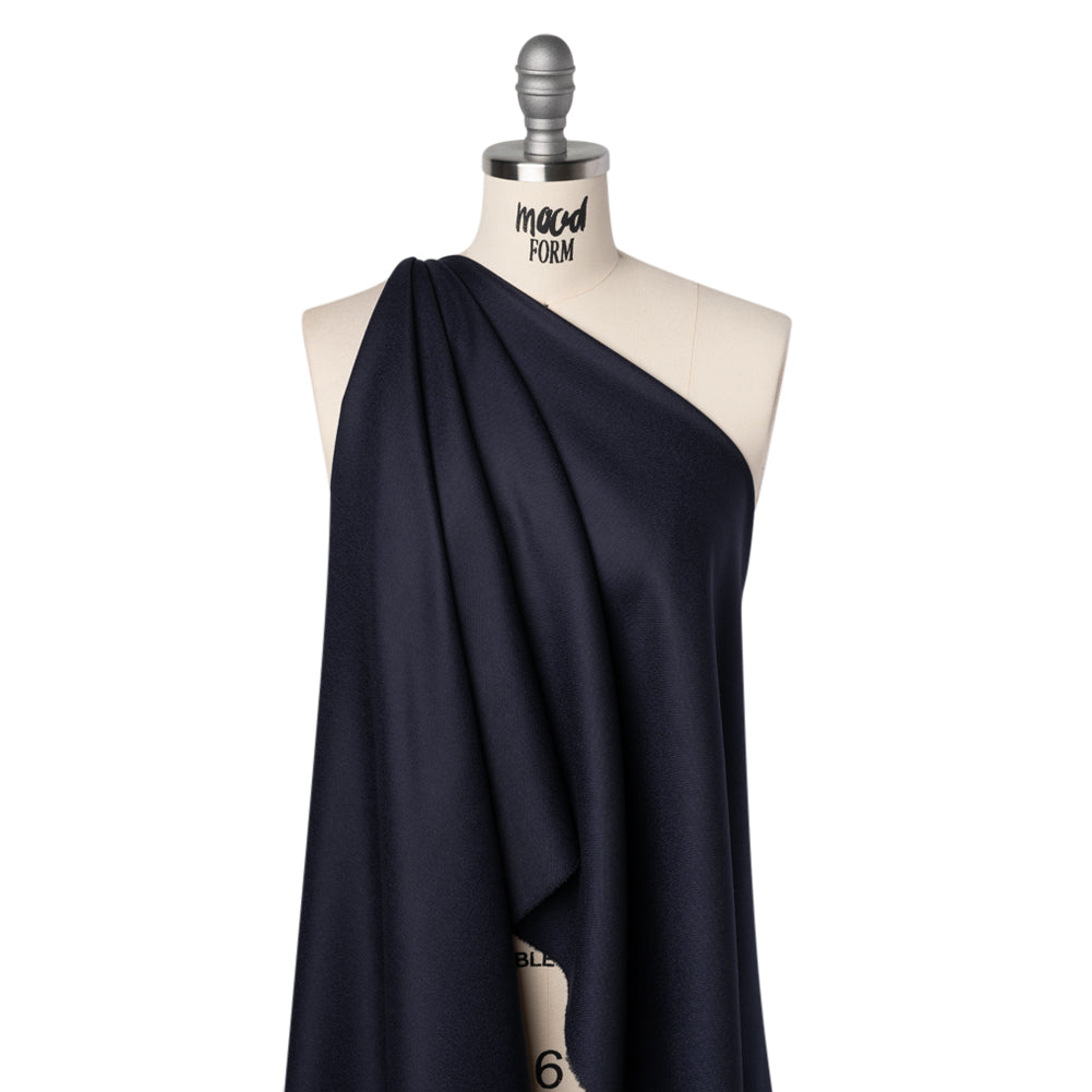 Virgin Merino Wool Twill Suiting Made in Italy - Navy Drape