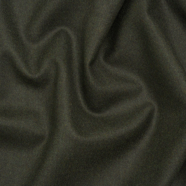 Brushed Virgin Wool Twill Made in Italy - Heathered Dark Forest Green