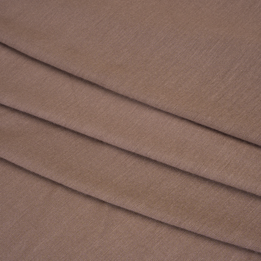 Stretch Rayon Jersey - Mocha Brown - Deadstock - Folded