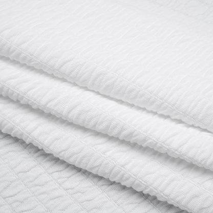 Ruched Stretch Modal and Cotton Double Knit - White - Deadstock