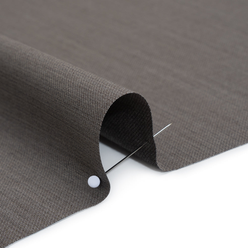 Super 120 Wool Twill Suiting - Gray Brown - Deadstock - Detail