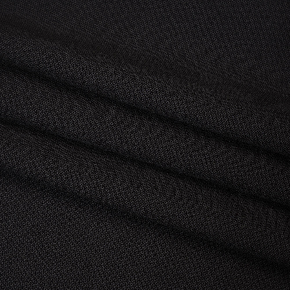 Wool Crepe-Faced Suiting - Black - Deadstock - Folded