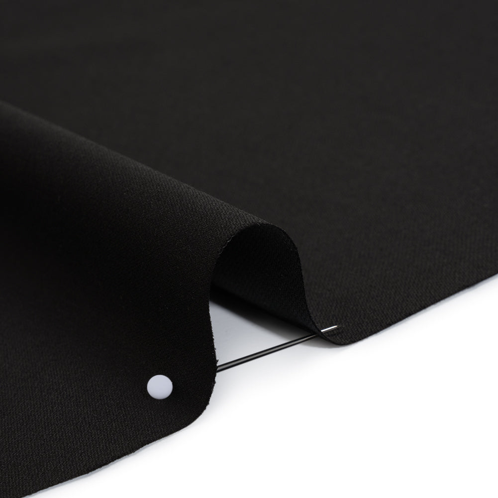 Wool Crepe-Faced Suiting - Black - Deadstock - Detail