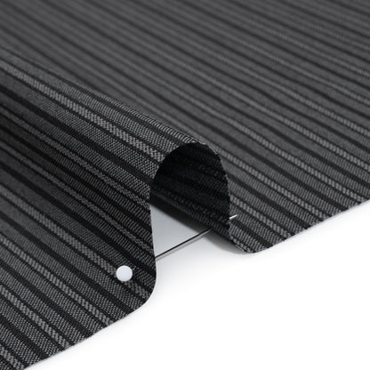 Wool Dobby Suiting - Black and Gray Stripes - Deadstock