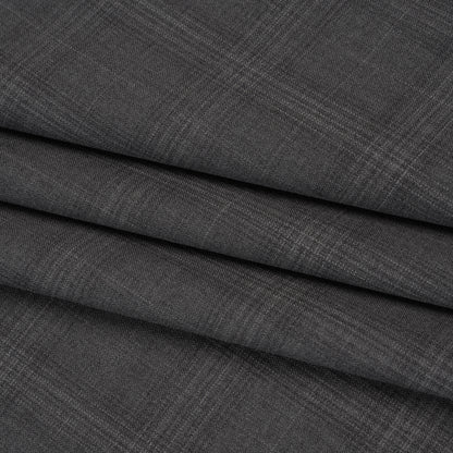 Super 100 Wool Suiting - Gray Monochromatic Plaid - Deadstock