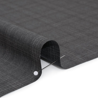 Super 100 Wool Suiting - Gray Monochromatic Plaid - Deadstock