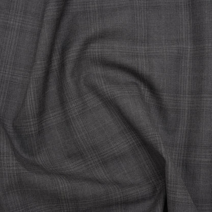 Super 100 Wool Suiting - Gray Monochromatic Plaid - Deadstock