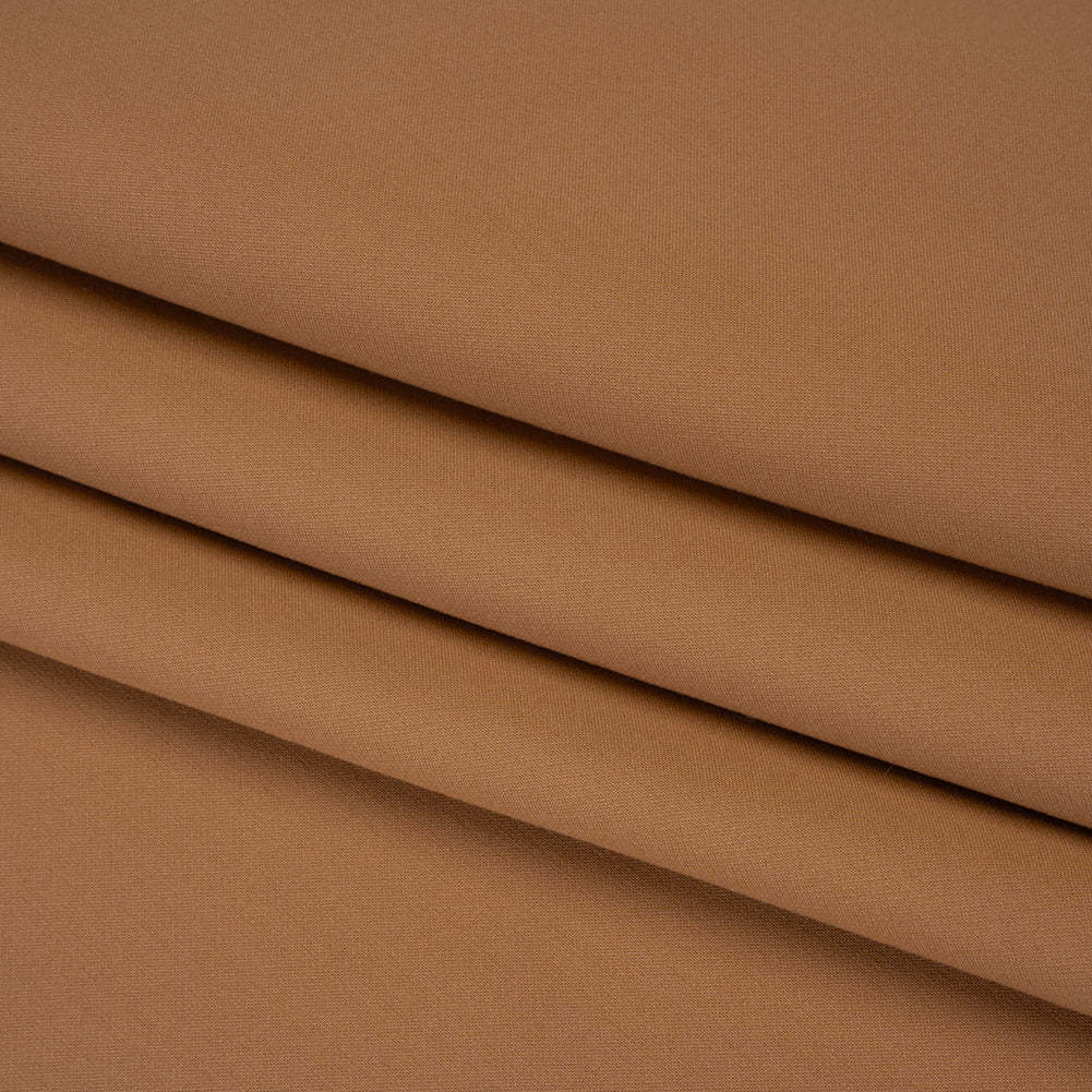 Stretch Recycled Polyester and Viscose Double Cloth - Tan - Deadstock - Folded