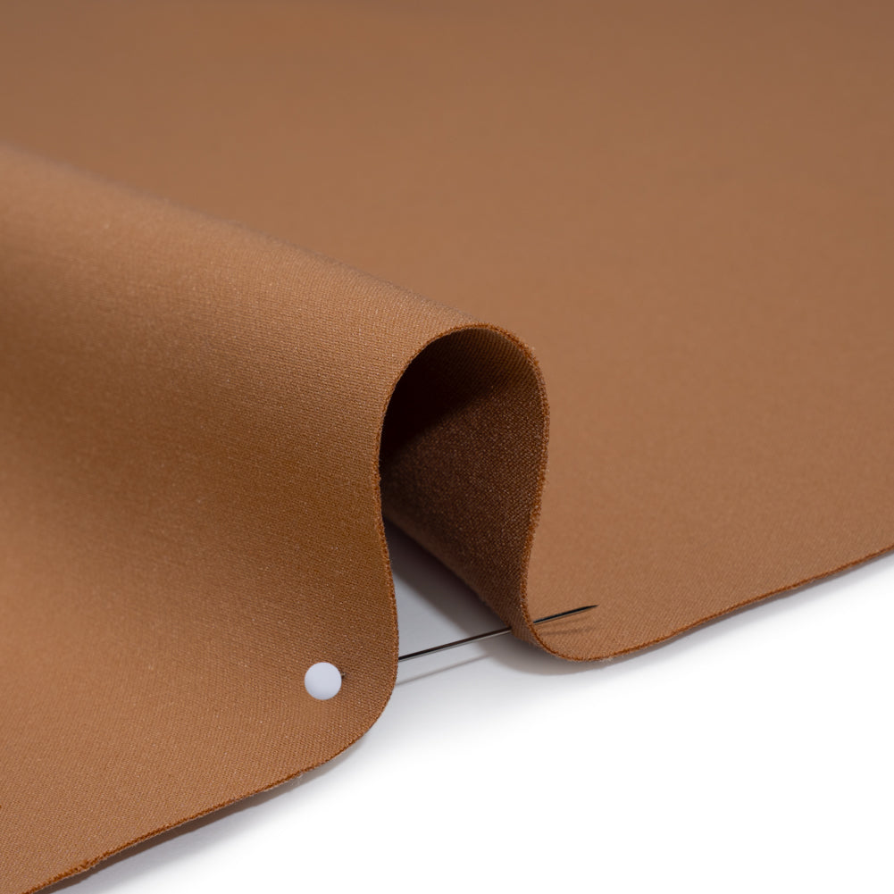 Stretch Recycled Polyester and Viscose Double Cloth - Tan - Deadstock - Detail