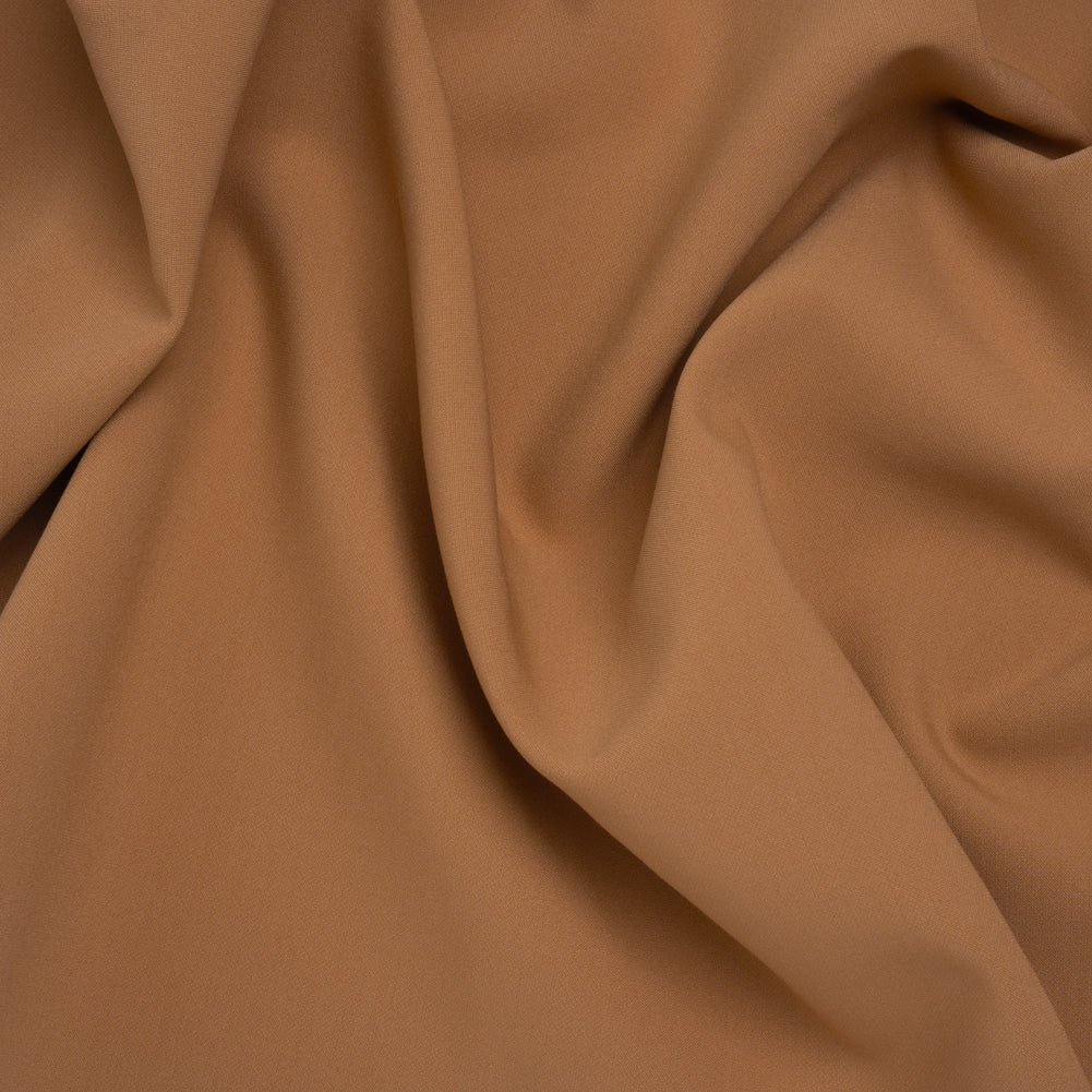 Stretch Recycled Polyester and Viscose Double Cloth - Tan - Deadstock