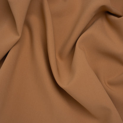 Stretch Recycled Polyester and Viscose Double Cloth - Tan - Deadstock