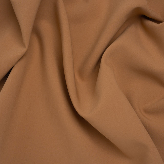 Stretch Recycled Polyester and Viscose Double Cloth - Tan - Deadstock