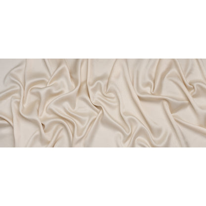 Luminous Recycled Polyester and Viscose Twill - Ivory - Deadstock