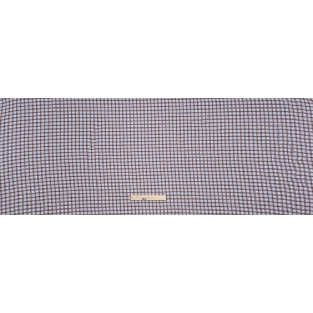 Cotton Twill Shirting - Pale Lavender and Warm Brown Checks - Deadstock - Full