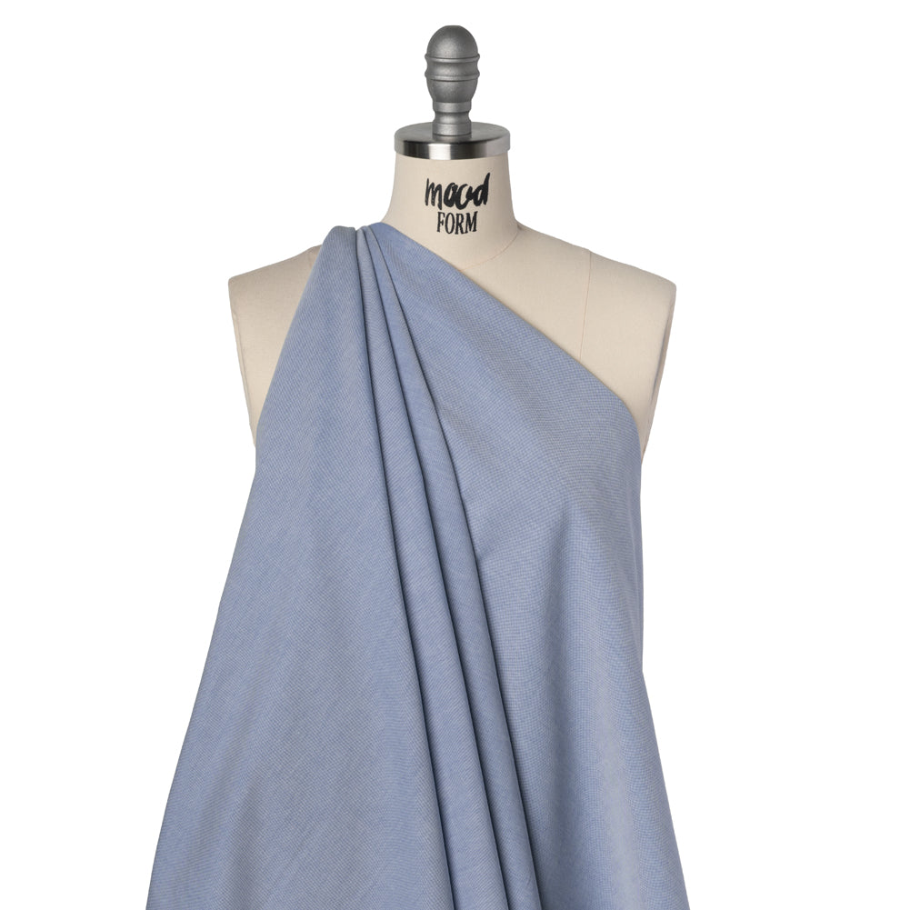 Cotton Oxford Shirting - Denim Blue - Deadstock - Drape