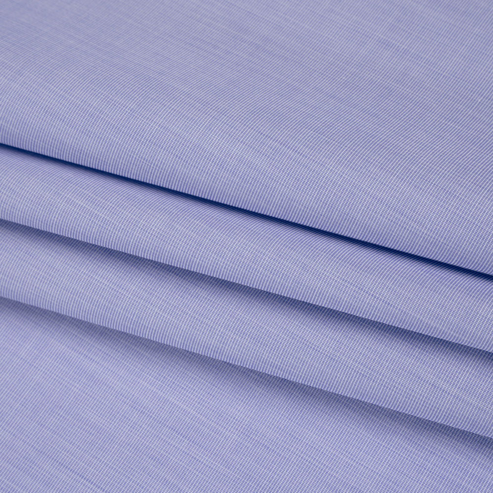 Cotton Shirting - Blue and White Striated - Deadstock - Folded