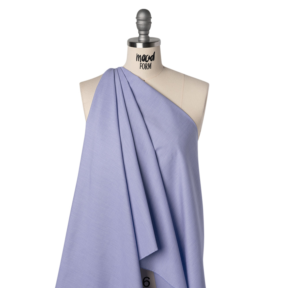 Cotton Shirting - Blue and White Striated - Deadstock - Drape